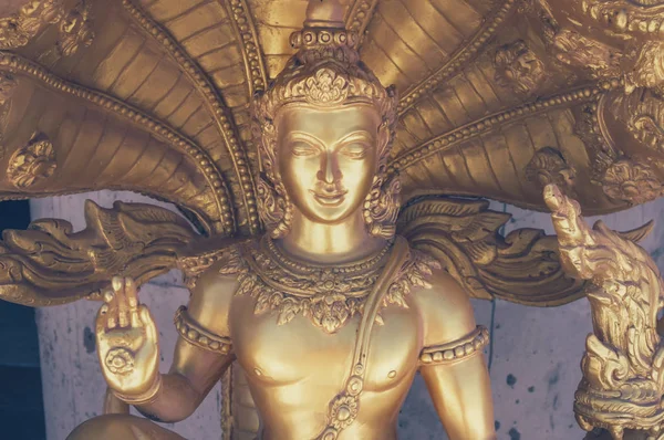 Gyllene Buddha Tonad Bild Med Vintage Effekt Look — Stockfoto