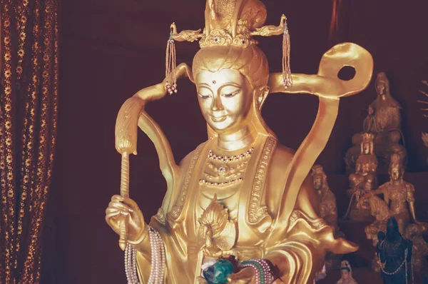 Buda Dourado Imagem Tonificada Com Efeito Vintage Look — Fotografia de Stock