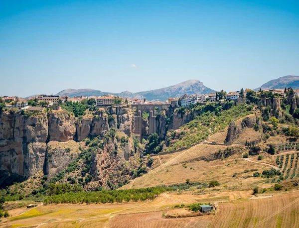 Blick Auf Die Spitze Der Antiken Stadt Ronda Andalusien Spanien — Stockfoto