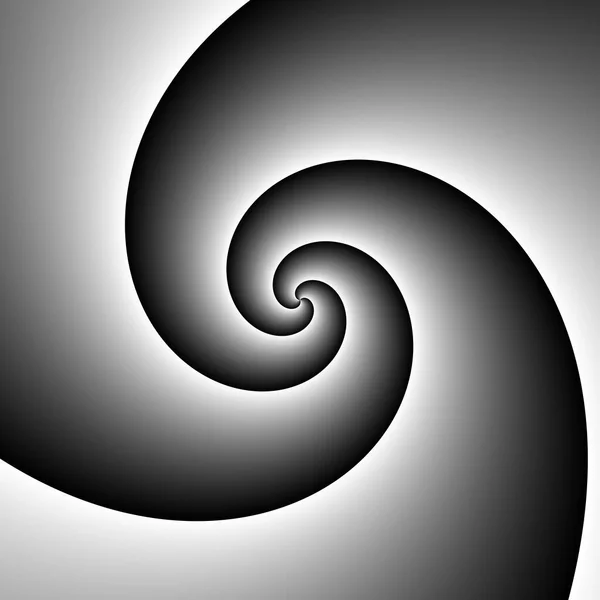 Psychedelic spiral in black and white with radial rays. Twirl vortex hypnotic spiral background.