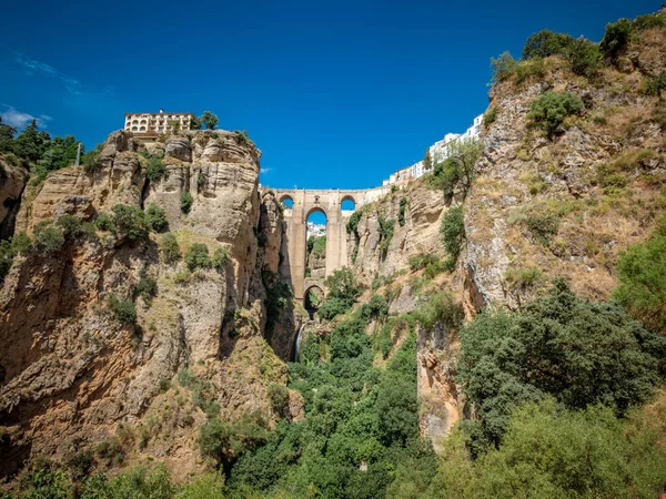 Blick Auf Die Spitze Der Antiken Stadt Ronda Andalusien Spanien — Stockfoto