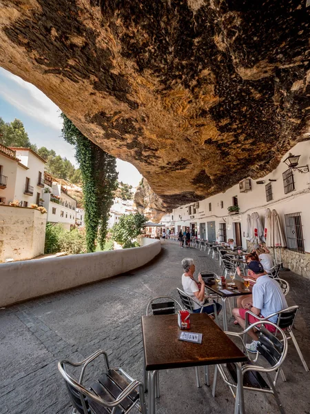 Setenil Las Bodegas Spanien Juli 2018 Restaurants Häusern Die Höhlen — Stockfoto