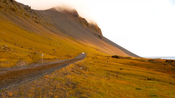Krajina Vestrahornu Při Západu Slunce Islandská Krajina — Stock video