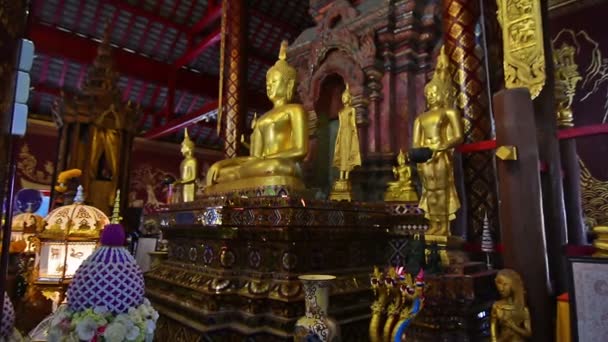 Buddha Nel Tempio Chiang Mai — Video Stock