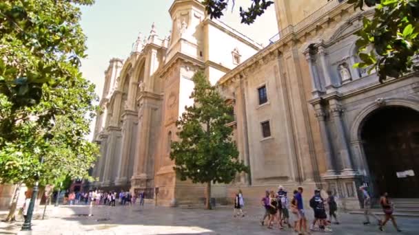 Turisták Látogasson Katedrális Granada Spanyolország — Stock videók