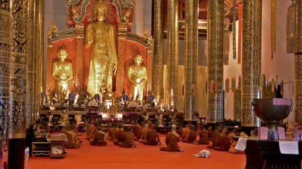 Chiang Mai Pessoas Orando Buda Wat — Vídeo de Stock