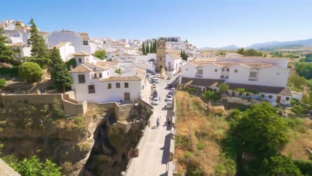 Veduta Aerea Della Ronda Puente Viejo Una Giornata Sole Ronda — Video Stock