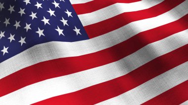 Birleşik Devletler bayrağı sallıyor. Kusursuz cgi animasyonu sinematik yavaş çekimde oldukça detaylı kumaş dokusu. Ülke sembolü veya hükümet kavramının vatansever Amerikan 3 boyutlu arka planı. Usa Anma Günü, Gaziler Günü, İşçi Bayramı ya da 4 Temmuz