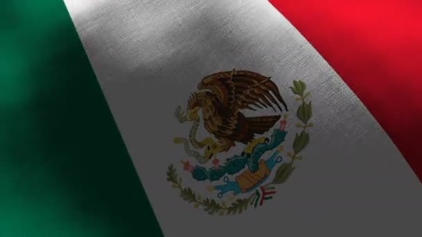 México Agitando Bandeira Animação Cgi Sem Costura Textura Tecido Altamente — Vídeo de Stock