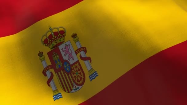 Ισπανία Κυματίζει Σημαία Απρόσκοπτη Cgi Animation Εξαιρετικά Λεπτομερής Υφασμάτινη Υφή — Αρχείο Βίντεο