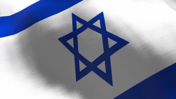 Israel Waving Flag Seamless Cgi Animation Highly Detailed Fabric Texture — Stock Video
