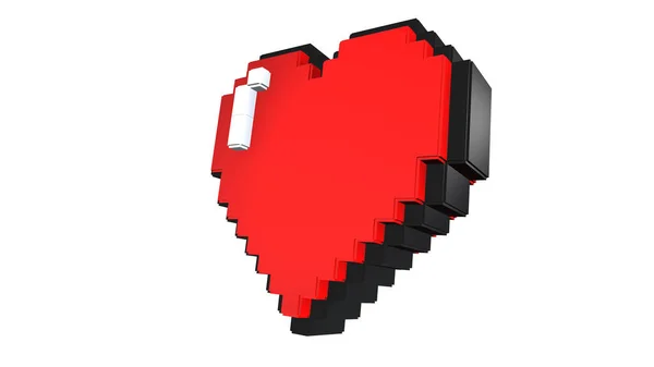 Illustration Coeur Bits Pixel Jeu Vidéo Arcade Rétro Valentine Day — Photo