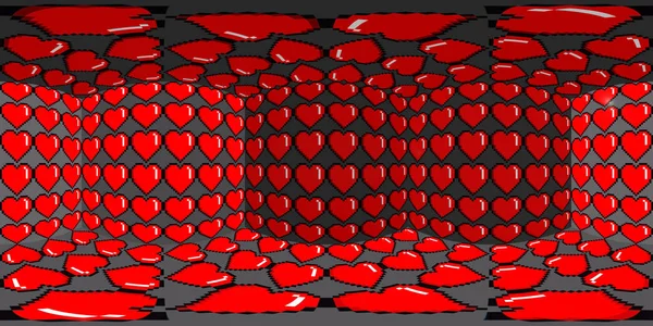 8 bits pixel hearts illustration. Retro arcade video game Valentine\'s Day rendered image.