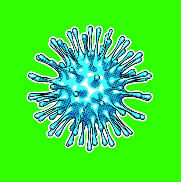 Retro Pop Kreskówka Grafika Choroby Coronavirus Covid Infekcji Renderowania Ilustracji — Zdjęcie stockowe