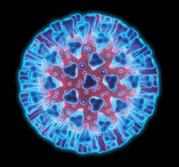 ユーザーインターフェイスの未来医療用グラフコロナウイルス病のFui Hud Covid 19感染 3Dレンダリングバックグラウンドで単離された病原体の医療用イラスト — ストック写真
