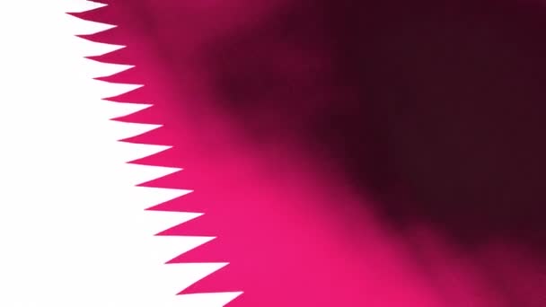 Qatar zwaait met vlag. Naadloze cgi animatie zeer gedetailleerde stof textuur in filmische slow motion. Patriottische 3D-achtergrond van landsymbool of overheidsconcept. Concurrentie op sportgebied. — Stockvideo
