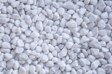 White pebbles texture or background. White gravel background.