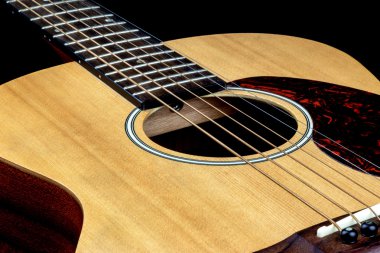 Akustik gitar eğik yakın