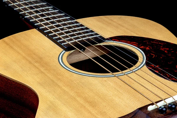 Guitarra acústica Oblique Close Up — Fotografia de Stock