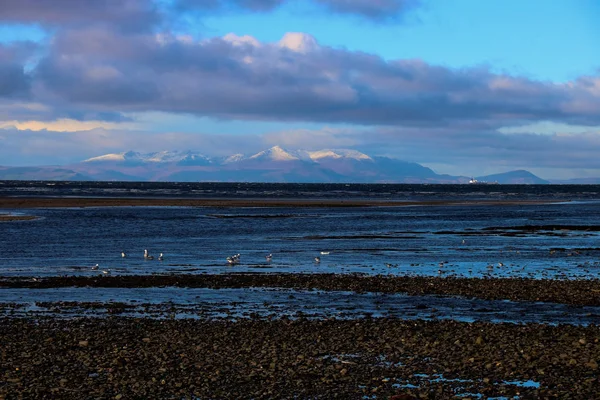 Insel Arranan vom ayr beach scotland — Stockfoto