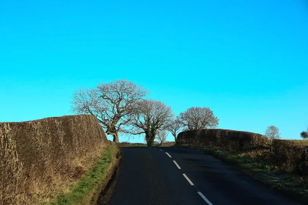 Country Road en invierno en Escocia — Foto de Stock