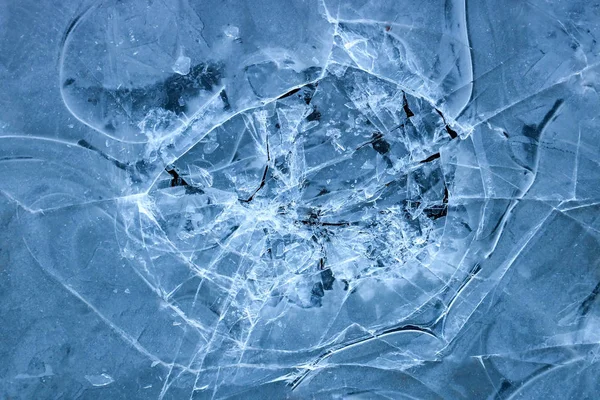 Ormandaki Parçalanmış Donmuş Su birikintisi