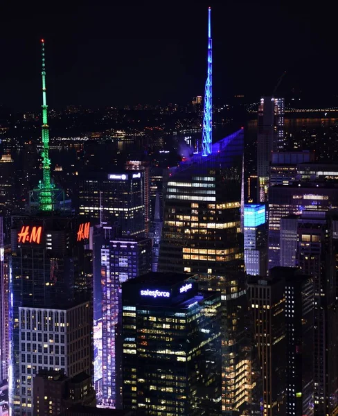 Skyline van Times Square in de nacht — Stockfoto