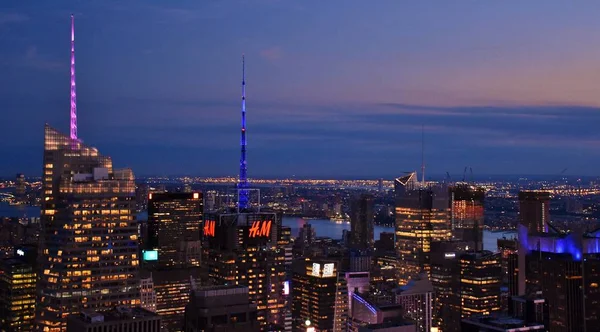 Skyline de Times Square ao pôr do sol — Fotografia de Stock