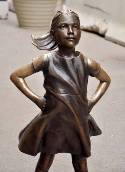 Manhattan New York Usa Luglio 2017 Statua Della Fearless Girl — Foto Stock