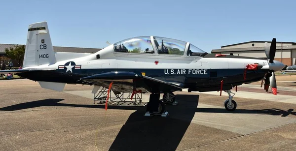 Columbus Afb Mississippi Abril 2018 Avião Treinamento Texan Força Aérea — Fotografia de Stock