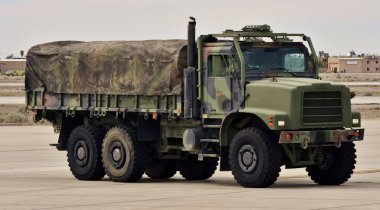 Yuma, USA - March 9, 2019: A Marine Corps M35 2-ton cargo truck, known as a 