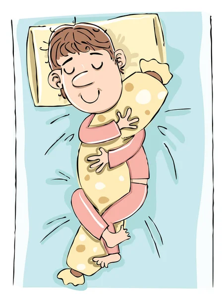 Sleeping with bolster. — Stock Vector