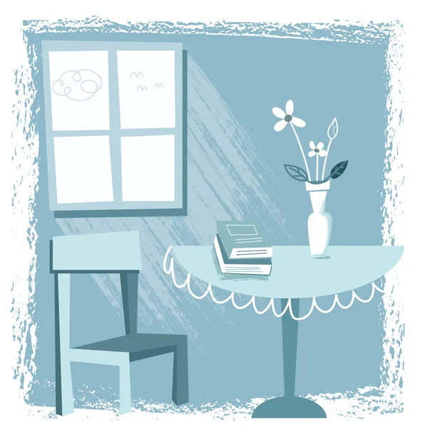 Illustration der Ruheecke im Wohnzimmer. — Stockvektor