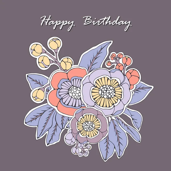 Sihirli çiçekli tasarım kartpostal