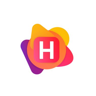 Soyut eğlence şekil öğeleri şirket logosu işareti simgesi. H harfi günlük