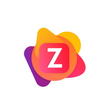 Soyut eğlence şekil öğeleri şirket logosu işareti simgesi. Z harfi günlük