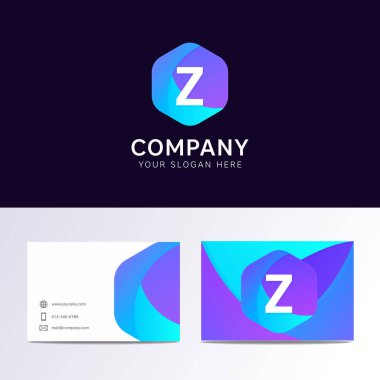 Soyut düz Z harfi logo ikonik işareti ile şirket iş ca