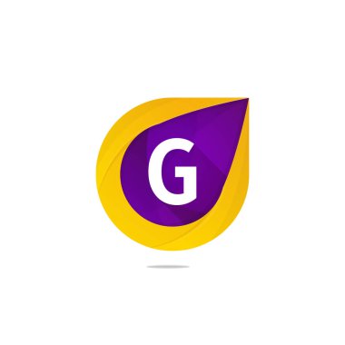 Eğlenceli düz G harf logo sign. Öğesi simge vektör soyut şekil 