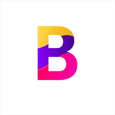 Soyut B harf simgesi komik düz sign logo tasarım vektör