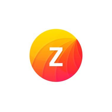 Soyut düz daire Z logo mektup sembolü işareti şirket simgesi vect