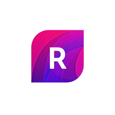 Soyut yaratıcı web simgesi şirket R işareti mektup logo vektör des