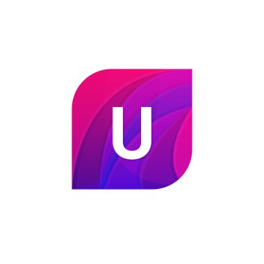 Soyut yaratıcı web simgesi şirket U işaret mektup logo vektör des
