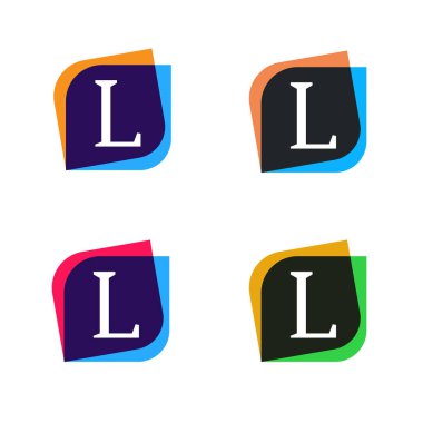 Soyut şekil öğe şirket logosu işareti simgesi vektör tasarım. L l