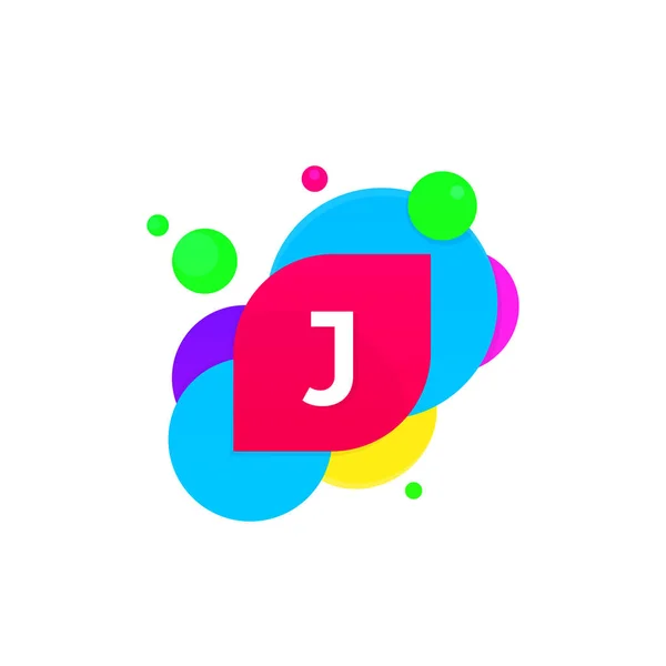 Abstract fun J letter logo creative flat children avatar vector — Stock Vector