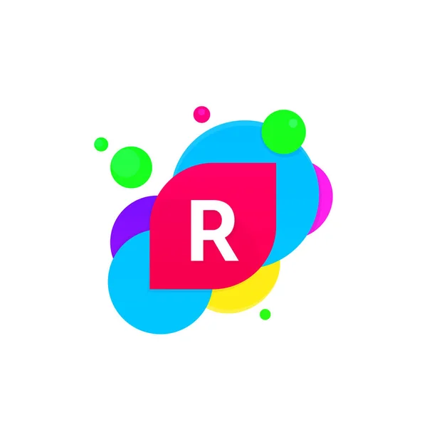 Diversión abstracta R letra logo creativo plana niños avatar vector — Vector de stock