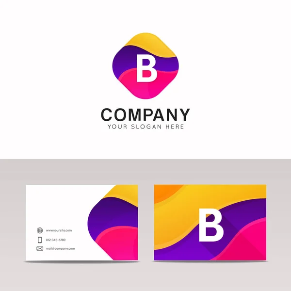 Fun abstract colorful shape B letter logo icon sign vector desig — Stock Vector