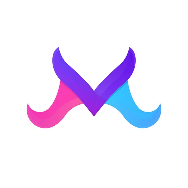 Zabawne streszczenie kolorowe M list logo ikona znak kształty elementów ve — Wektor stockowy