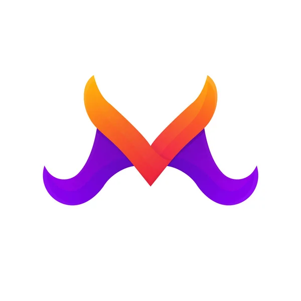 Zabawne streszczenie kolorowe M list logo ikona znak kształty elementów ve — Wektor stockowy