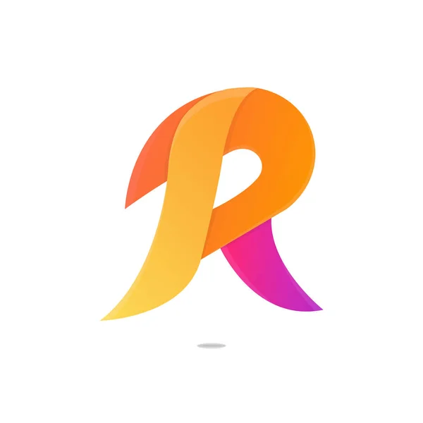 Funny R elementos de forma de letra logotipo diseño vector icono signo — Vector de stock