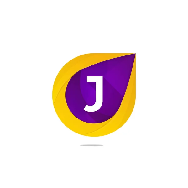 Zabawne płaskie J list logo znak. Abstrakcyjny kształt element ikona wektor — Wektor stockowy